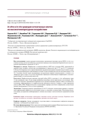 In vitro и in vivo реакция остеогенных клеток на высокотемпературное воздействие