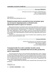Концептуальная модель сквозной системы мотивации труда как инструмент формирования устойчивой связи производительности труда и его оплаты