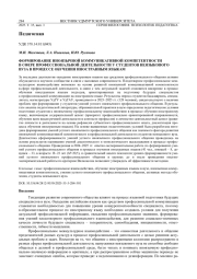 ФОРМИРОВАНИЕ ИНОЯЗЫЧНОЙ КОММУНИКАТИВНОЙ КОМПЕТЕНТНОСТИ В СФЕРЕ ПРОФЕССИОНАЛЬНОЙ ДЕЯТЕЛЬНОСТИ У СТУДЕНТОВ НЕЯЗЫКОВОГО ВУЗА В ПРОЦЕССЕ ОБУЧЕНИЯ ИНОСТРАННЫМ ЯЗЫКАМ