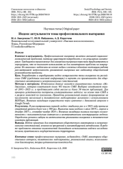 Индекс актуальности темы профессионального выгорания