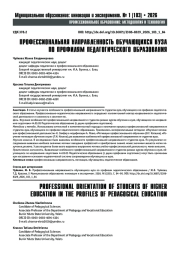 ПРОФЕССИОНАЛЬНАЯ НАПРАВЛЕННОСТЬ ОБУЧАЮЩИХСЯ ВУЗА ПО ПРОФИЛЯМ ПЕДАГОГИЧЕСКОГО ОБРАЗОВАНИЯ