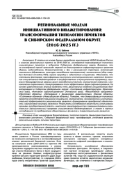 Региональные модели инициативного бюджетирования: трансформация типологии проектов в Сибирском федеральном округе (2016-2025 гг.)