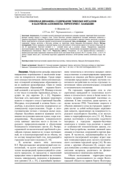 СЕЗОННАЯ ДИНАМИКА СОДЕРЖАНИЯ ТЯЖЕЛЫХ МЕТАЛЛОВ В БАЛОЧНОМ АЛЛЮВИИ НА ТЕРРИТОРИИ Г. КАМЫШИН