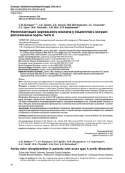 Реимплантация аортального клапана у пациентов с острым расслоением аорты типа А