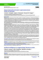 Искусственный интеллект в урогинекологии: обзор литературы