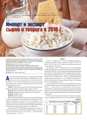 ИМПОРТ И ЭКСПОРТ СЫРОВ И ТВОРОГА В 2018 Г.