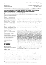 Корреляционный анализ антропометрических показателей и макроморфологии лимфоидной ткани кишечника у самок сеголетков рыси (Lynx lynx)