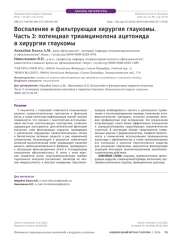 Воспаление и фильтрующая хирургия глаукомы. Часть 3: потенциал триамцинолона ацетонида в хирургии глаукомы