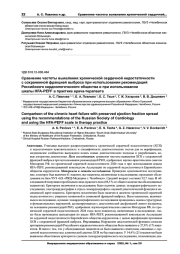 Сравнение частоты выявления хронической сердечной недостаточности с сохраненной фракцией выброса при использовании рекомендаций Российского кардиологического общества и при использовании шкалы HFA-PEFF в практике врача-терапевта