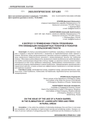 К ВОПРОСУ О ПРИМЕНЕНИИ СТВОЛА ПРОБОЙНИКА ПРИ ЛИКВИДАЦИИ ЛАНДШАФТНЫХ ПОЖАРОВ И ПОЖАРОВ В СЕЛЬСКОЙ МЕСТНОСТИ