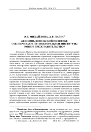 Женщины в польской политике: обеспечивают ли электоральные институты равное представительство?