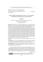 “TURKS, TATARS AND RUSSIANS IN THE 13TH-16TH CENTURIES”: EXPLORING THE INTERACTION ACROSS EURASIA