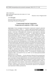 Социальный портрет диаконата Свердловской епархии в 1940-е годы