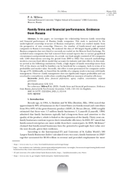 FAMILY FIRMS AND FINANCIAL PERFORMANCE. EVIDENCE FROM RUSSIA