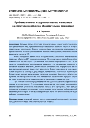ПРОБЛЕМЫ ПОЛНОТЫ И КОРРЕКТНОСТИ ВВОДА МЕТАДАННЫХ В РЕПОЗИТОРИЯХ РОССИЙСКИХ ОБРАЗОВАТЕЛЬНЫХ ОРГАНИЗАЦИЙ