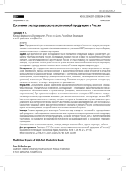 Состояние экспорта высокотехнологичной продукции в России