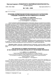 ПРОБЛЕМА ФОРМИРОВАНИЯ ПРОФЕССИОНАЛЬНОГО ПАТРИОТИЗМА У БУДУЩИХ СПЕЦИАЛИСТОВ ЭКСТРЕМАЛЬНОГО ПРОФИЛЯ