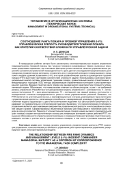 СООТНОШЕНИЕ РАНГА ПОЖАРА И УРОВНЕЙ УПРАВЛЕНИЯ (I-IV): УПРАВЛЕНЧЕСКАЯ ЗРЕЛОСТЬ РУКОВОДИТЕЛЯ ТУШЕНИЯ ПОЖАРА КАК КРИТЕРИЙ СООТВЕТСТВИЯ СЛОЖНОСТИ УПРАВЛЕНЧЕСКОЙ ЗАДАЧИ