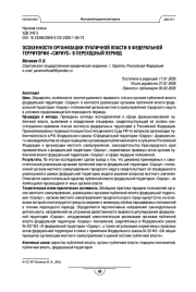 Особенности организации публичной власти в федеральной территории «Сириус» в переходный период