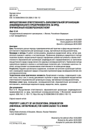 Имущественная ответственность образовательной организации (индивидуального предпринимателя) за вред, причинённый несовершеннолетнему