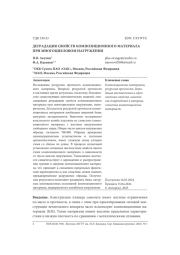 ДЕГРАДАЦИЯ СВОЙСТВ КОМПОЗИЦИОННОГО МАТЕРИАЛА ПРИ МНОГОЦИКЛОВОМ НАГРУЖЕНИИ
