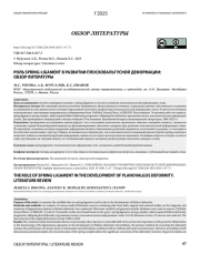 РОЛЬ SPRING-LIGAMENT В РАЗВИТИИ ПЛОСКОВАЛЬГУСНОЙ ДЕФОРМАЦИИ: ОБЗОР ЛИТЕРАТУРЫ