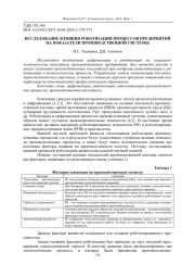 ИССЛЕДОВАНИЕ ВЛИЯНИЯ РОБОТИЗАЦИИ ПРОЦЕССОВ ПРЕДПРИЯТИЙ НА ПОКАЗАТЕЛИ ПРОИЗВОДСТВЕННОЙ СИСТЕМЫ