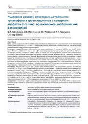 Изменения уровней некоторых метаболитов триптофана в крови пациентов с сахарным  диабетом 2-го типа, осложненного диабетической ретинопатией