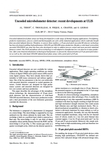 Uncooled microbolometer detector: recent developments at ULIS