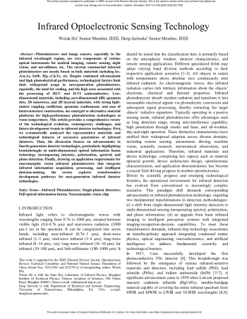 Infrared Optoelectronic Sensing Technology