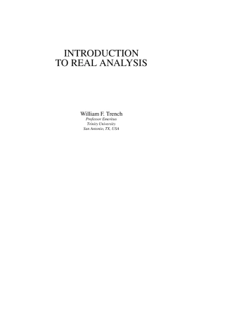 Introduction to Real Analysis