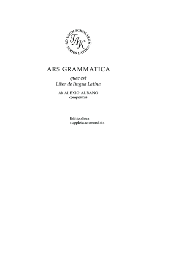Ars grammatica. Книга о латинском языке